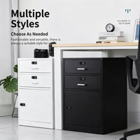 Armoire de classement mobile en acier sous bureau avec serrure, trois tiroirs, unité de rangement de bureau moderne et basse pour espace de travail à domicile, fabriquée en Chine