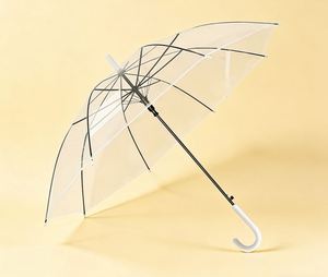 Parapluie pliant manuel classique personnalisé en gros, poignée en acier inoxydable, tissu POE, 8 baleines, parapluie droit 58,5 cm - Product Image 3