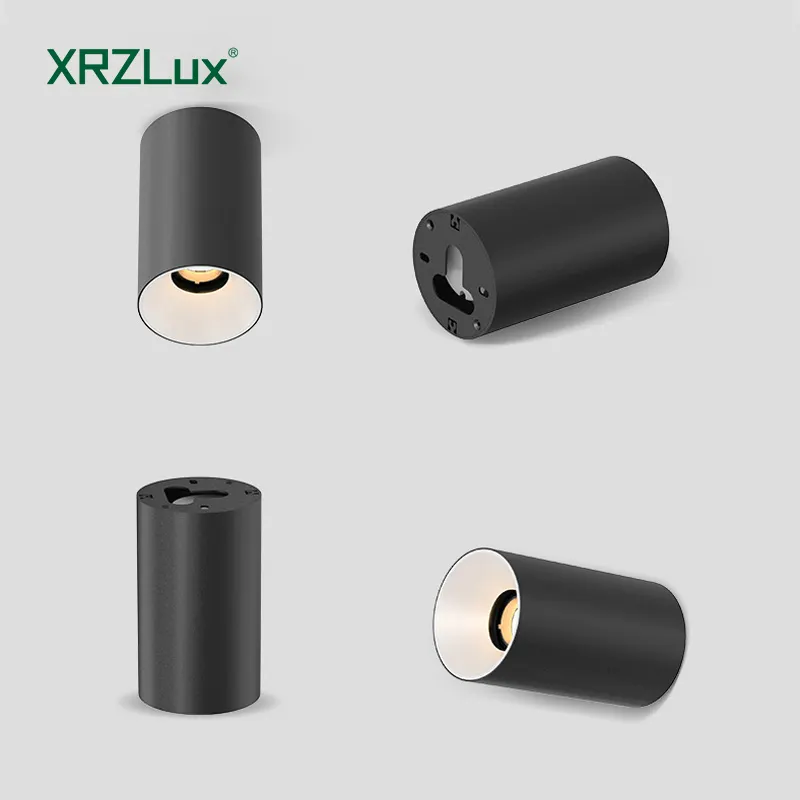 XRZLux Cylindre Monté en Surface LED Downlight 110V 220V COB Dimmable Plafond Down Light Aluminium Anti-éblouissement Rond LED Spot Light