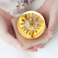 Meilleures ventes : Boule de cristal en bois et verre faite à la main avec fleur de pissenlit, décoration de mariage, globe de fleurs réelles, décoration de bureau, veilleuse LED