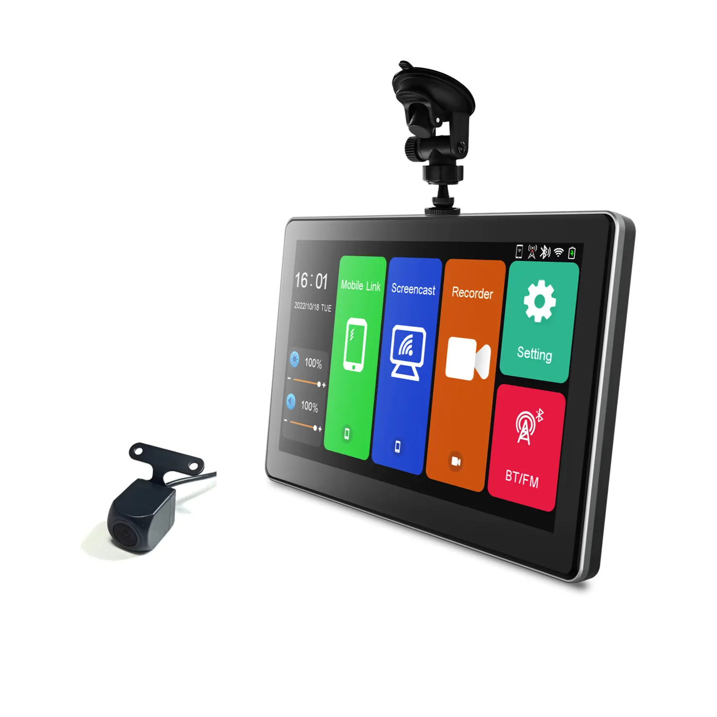 Android Car Play Touchscreen 7 inch Monitor achteruitrijcamera Systeem AHD 1080 P dashcam wifi gps smart spiegel auto monitor