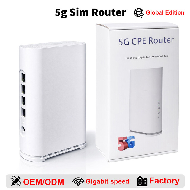 New 5G SIM Modem with Gigabit WAN/LAN Dual-Band 2.4G/5.8G WiFi6 Router for SOHO Office Use
