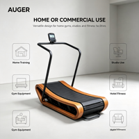 Tapis roulant sans moteur en bois massif avec marches courbes et mini console numérique