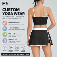 Nouveau Fitness Sports Vêtements Ensembles Contraste Couleur Yoga Débardeur Soutien-Gorge Jupes Costume Golf Tennis Jupe 2 Pièces Ensemble Femmes
