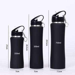Customized Luxury Portable Gym Sports Flask Vacuum Stainless Steel Insulated Carabiner Water <b>Bottle</b> Straw for Business Gifts - Product Image 2