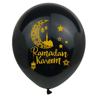 Décoration de Fête de l'Eid Mubarak, Ballon Imprimé avec des Lettres Ramadan, Étoile et Lune