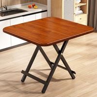Table pliante moderne portable, plateau en bois, structure métallique, gain de place, bureau, maison, salle à manger, pique-nique, facile à ranger et à transporter