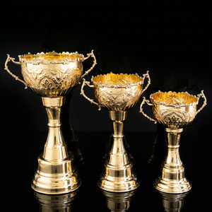 Golden Metal <b>Trophy</b> <b>Cups</b> Set Decorative Durable Premium Quality - Product Image 1