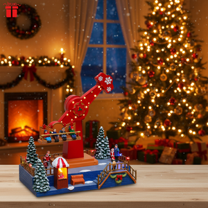 Columpio <span class=keywords><strong>de</strong></span> Parque <span class=keywords><strong>de</strong></span> Atracciones Interior LED Navideño con Luces y Música para Niños, Decoración Pendular Personalizable <span class=keywords><strong>de</strong></span> Plástico para el Hogar y Eventos - Product Image 2