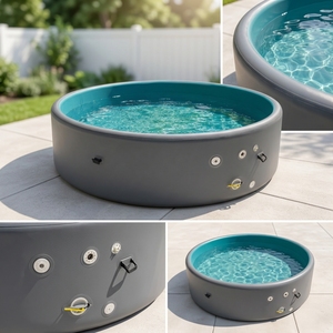 <span class=keywords><strong>Piscine</strong></span> gonflable ronde en PVC pour enfants, personnalisable en usine, pour la maison et l'extérieur, brossée, pliable, durable et robuste - Product Image 2