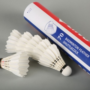 Volant <span class=keywords><strong>Sport</strong></span> <span class=keywords><strong>Badminton</strong></span> Populaire aux Philippines Promotion Volant en plumes d'oie durable Lingmei 70 pour tournoi - Product Image 1