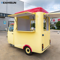 Moto Piaggio Ape Food Truck para Café, Cafetería, Hot Dogs/Helados, Remolque de Comida con Cocina Completa