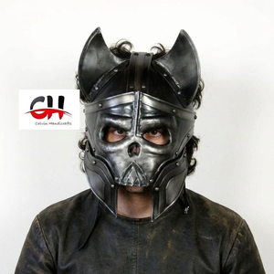 CH Click Enlarge Vintage Blackened Polished Indian 18 Gauge Steel Medieval Undead Demon Helmet Handmade Home Decor Christmas - Product Image 1