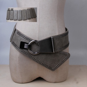 New <strong>Women</strong> Geometric Fashionable Ladies Wide PU Leather Wide Elastic <strong>Belt</strong> Irregular Stretch Design with Alloy Buckle <strong>for</strong> Dresses - Product Image 6