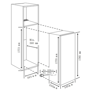 Congélateur électrique <span class=keywords><strong>encastrable</strong></span> de <span class=keywords><strong>54</strong></span> cm 212L avec dégivrage automatique pour usage domestique, camping-car, hôtel - Product Image 3