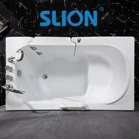 Baignoire moderne portable et écologique blanche pour personnes à mobilité réduite, fonction de trempage, drain, certifiée CE, garantie 5 ans, drain d'angle