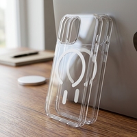Coque de téléphone magnétique transparente antichute en PC pour iPhone 17 Pro Max, compatible avec les séries iPhone 16, 15, 14, 13