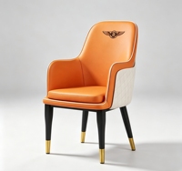 Chaise de salle à manger moderne en fer de luxe haut de gamme pour hôtel, restaurant, usage commercial, siège en cuir confortable et durable, nouveau style chinois