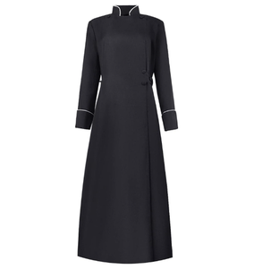 Chiesa medievale prete abito Trench giacca tonaca clero predicatore uomo colletto monopetto ministro coro romano pastore - Product Image 1