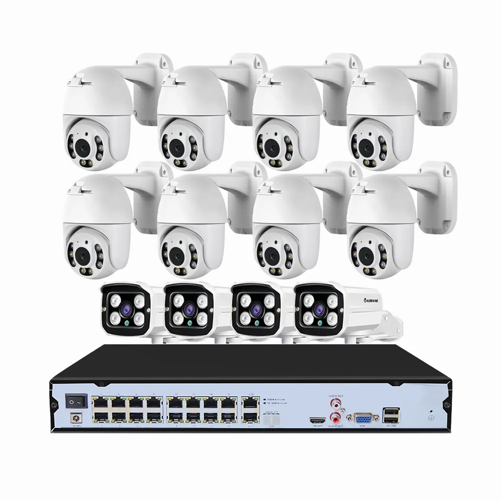 Home 16 Channel H.265 Outdoor Wired 3mp Poe Nvr Kit Cctv Surveillance Ip Security Camera System With Microphone