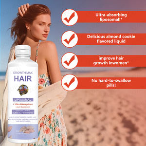 Büyüme MAX saç lipozomal Ultra emilim sıvı takviyesi LUSTRIVA klinik olarak pantotenik asit yetişkin 450ml gösterilen içerir - Product Image 5