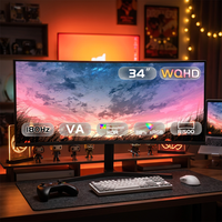 Monitor de Juegos Curvo sin Marco de Alto Rendimiento de 34 Pulgadas, 2K QHD, 180 Hz, 1 ms, 21:9, 99% SRGB, Pantalla para Juegos de PC