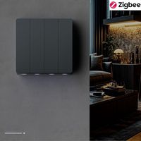 EU UK Smart Life App Télécommande Zigbee Bouton-poussoir neutre Interrupteur électrique mural Max 16A ABS & PC Matériel