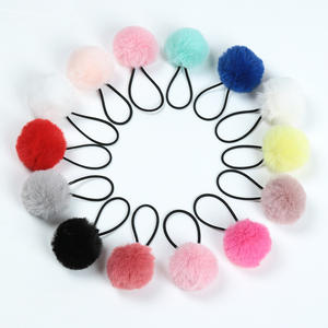 2024 pompones dulces bola pelo bobbles Cola <span class=keywords><strong>de</strong></span> Caballo titular accesorios para el cabello pompón bola lazos para el cabello pompón elástico tocados - Product Image 1