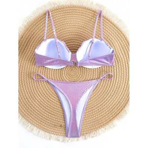 Custom Glitter Bikini <strong>Swimwear</strong> Sexy Push up Bikini <strong>Thong</strong> <strong>Swimwear</strong> for Women - Product Image 2
