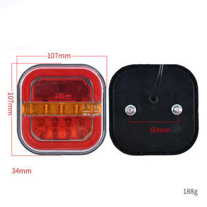 Offre Spéciale 12V 24V voiture carré LED feux arrière Hamburger Signal coulant cascade lumière pour camion Auto camion trafic feux arrière - Product Image 6