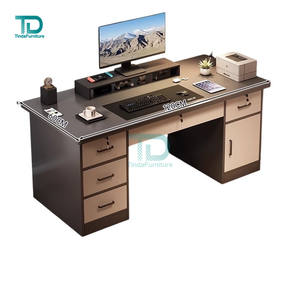 Moderno e durevole tavolo semplice scrivania da ufficio con serratura a cassetto in legno per uso domestico Desktop Computer studio studente di scrittura camera da letto - Product Image 1