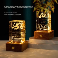 Cadeau d'anniversaire d'entreprise, 5e, 10e, 20e anniversaire, trophées en cristal sur mesure, gravure 3D, cadeaux commémoratifs sculptés sur bloc, WDY-0514