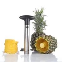 Cortador de abacaxi para remoção de haste automática, tudo em um, lâminas de aço inoxidável para anéis de frutas dicadas