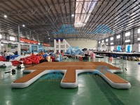 Plateforme flottante gonflable Île aquatique pour la natation Dock pour jet ski Matériel vinyle Capacité supérieure à 500 kg