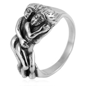 yunnique Fengying Lovers Hugging <b>Titanium</b> Steel <b>Ring</b> Unisex Gift Jewelry FY213012 - Product Image 1