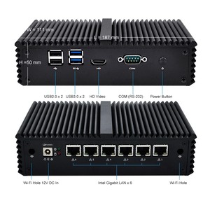 Q555G6 Qotom Q555G6 Mini PC de bureau Core I5-7200U 2.5Ghz AES-NI 6 Gigabit NIC Barebone Mini ordinateur Routeur Pare-feu Mini PC - Product Image 1