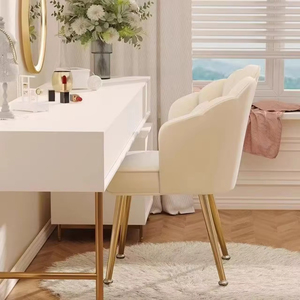 <span class=keywords><strong>Chaise</strong></span> de maquillage de vanité moderne pour la maison, cadre en acier inoxydable et revêtement en velours - Product Image 5