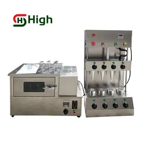 Automatic Frozen Pizza Oven Manufacture Machine to Make Pizza Cone Quickly Crispy Sugar Wafer Kono Pizza Cone Making Machine