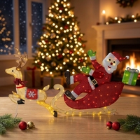Bonhomme de neige de Noël en tissu LED pliable, étanche IP44, en fer, fait main, pour figurines, éclairage intérieur/extérieur de jardin