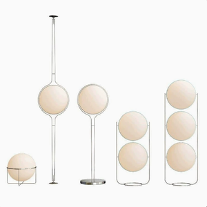 Lampadaire LED Globe scandinave Bauhaus Mid-Century Modern en acier inoxydable, grand modèle pour salon, canapé, chambre, design minimaliste - Product Image 1