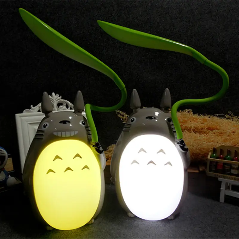 Lampe de bureau Totoro à LED décorative créative pour chambre à coucher, lampe de table de lecture rechargeable par USB, cadeau pour enfants