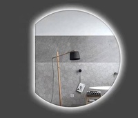 Miroir de bain moderne Miroir demi-lune pour salon Miroir mural rond Miroir intelligent à led