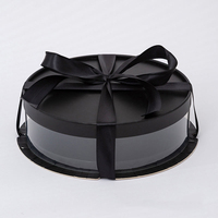 Ronde hartvormige cake dessert sushi brood fruit cadeau witte kraft papieren brooddoos, met transparant deksel (4 6 8 10 12)