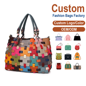 Colorful <b>Patchwork</b> Genuine Leather Tote <b>Bag</b>, Bohemian Style, OEM/ODM Custom Factory, Crossbody Beach <b>Bag</b> - Product Image 1