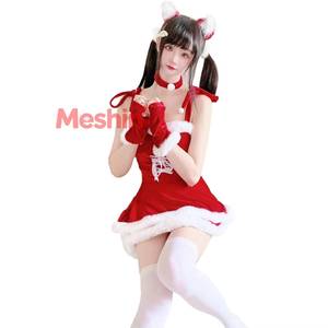 Robe de fête rouge pour femme, costume de Noël, style Père Noël, tenue de scène pour performance - Product Image 6