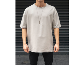 Meilleure qualité T-shirt personnalisé en coton épais Double col haut surdimensionné à manches courtes Design uni de BD - Product Image 2