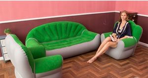 Sofá Cama Inflable Plegable de Dos Plazas, con Diseño Moderno, de TPU Ecológico Flocado - Product Image 2