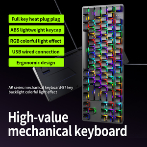 AK61 Wholesale Price 80% Gaming Keyboard Wired RGB Backlit 87 Keys Mechanical Red <b>Switch</b> 87-key Wired Keyboard - Product Image 6