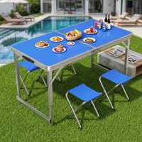 Ensemble table et chaises pliantes rectangulaires en MDF blanc robuste de 2,4 m pour 10 personnes, idéal pour les fêtes de jardin (vente en gros)