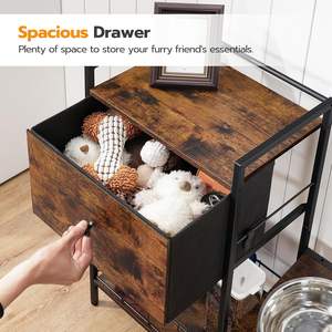 Bols surélevés pour chiens Support de bol surélevé avec <span class=keywords><strong>panier</strong></span> à jouets Armoire de support de bol pour <span class=keywords><strong>chien</strong></span> avec rangement pour animaux de compagnie pour chiens moyens XL - Product Image 6